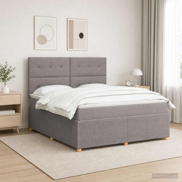 Континентално легло с матрак Таупе 140 x 190 cm Текстил
