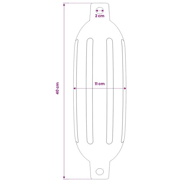 Броня за лодка 4 бр синя Ø 11x40 см PVC