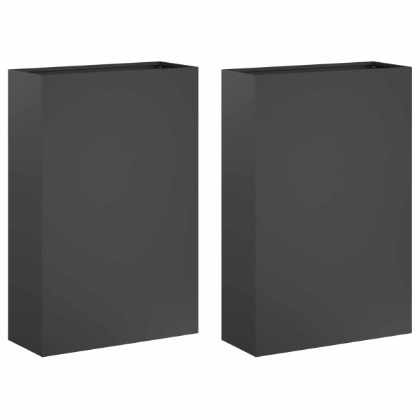 Градинска саксия 2 бр. Антрацит 40 x 20 x 75 см