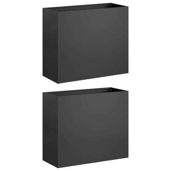 Градинска саксия 2 бр. Черно 50 x 20 x 40 см