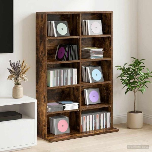 Кабинет за CD Опушен дъб 65 x 23,5 x 97,5 см
