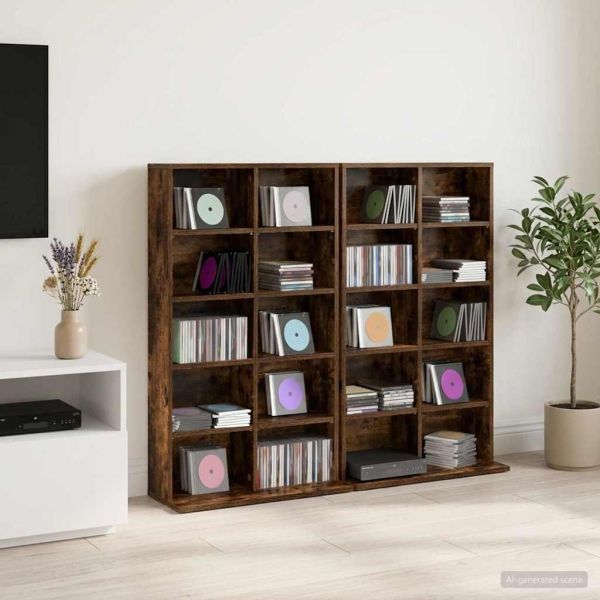 Кабинет за CD 2 бр. Опушен дъб 65 x 23,5 x 97,5 см