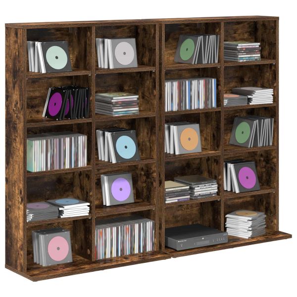 Кабинет за CD 2 бр. Опушен дъб 65 x 23,5 x 97,5 см