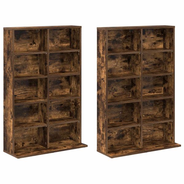 Кабинет за CD 2 бр. Опушен дъб 65 x 23,5 x 97,5 см