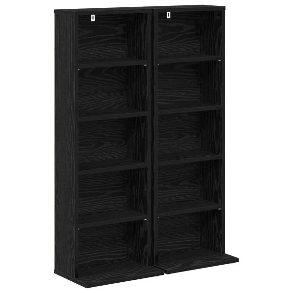 Кабинет за CD 2 бр. Черен дъб 33 x 23,5 x 97,5 см