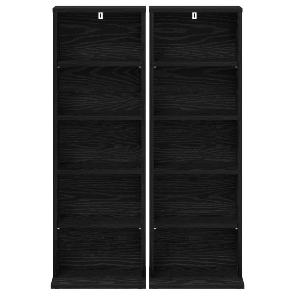 Кабинет за CD 2 бр. Черен дъб 33 x 23,5 x 97,5 см