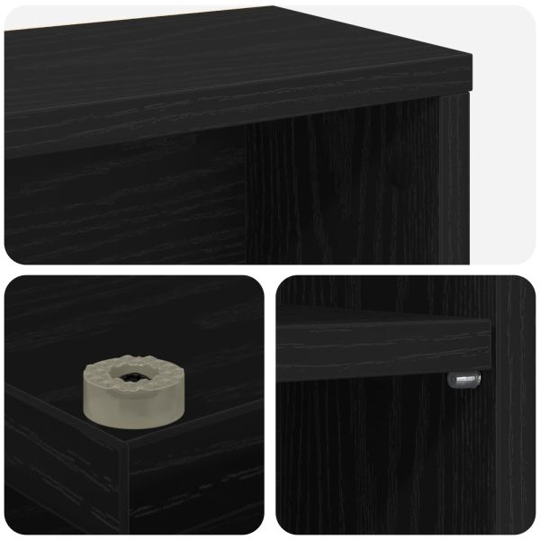 Кабинет за CD 2 бр. Черен дъб 33 x 23,5 x 97,5 см