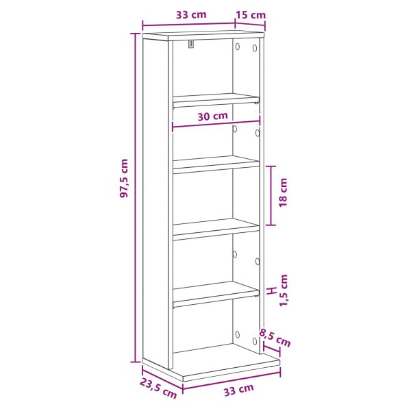 Кабинет за CD Дъб сонома 33 x 23,5 x 97,5 см