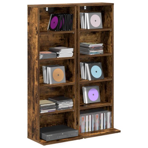 Кабинет за CD 2 бр. Опушен дъб 33 x 23,5 x 97,5 см