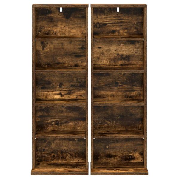 Кабинет за CD 2 бр. Опушен дъб 33 x 23,5 x 97,5 см