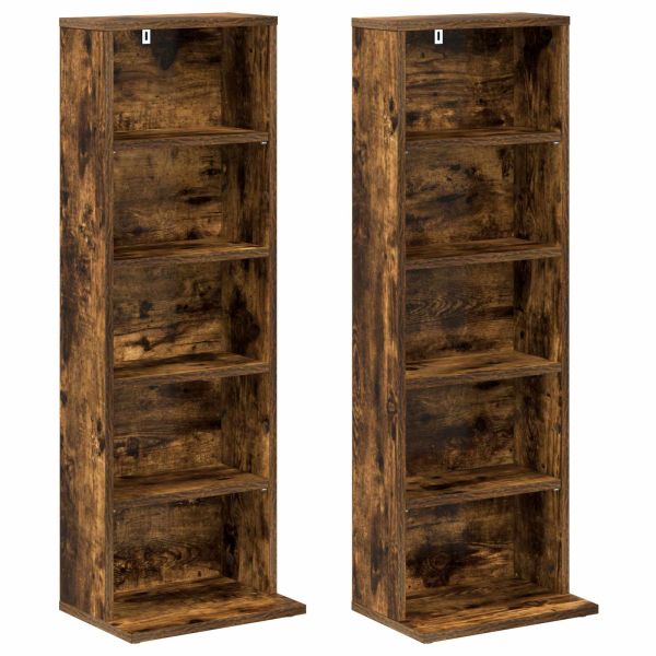 Кабинет за CD 2 бр. Опушен дъб 33 x 23,5 x 97,5 см
