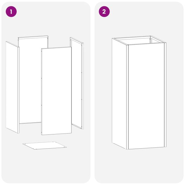 Градинска саксия Антрацит 20 x 20 x 50 см