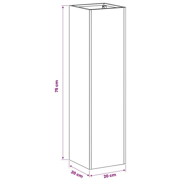 Градинска саксия 2 бр. Черно 20 x 20 x 75 см