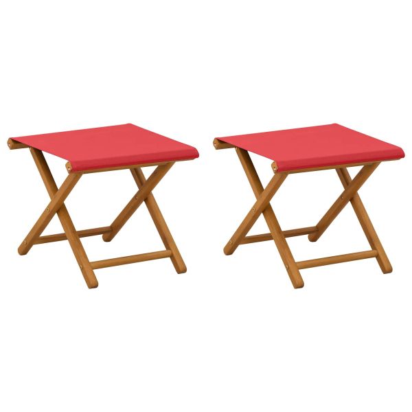 Шезлонг 2 pcs Плътно евкалиптово дърво Червено