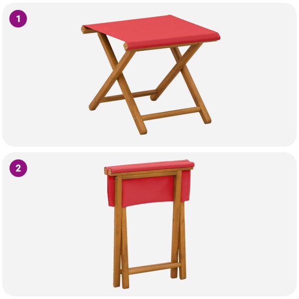 Шезлонг 2 pcs Плътно евкалиптово дърво Червено