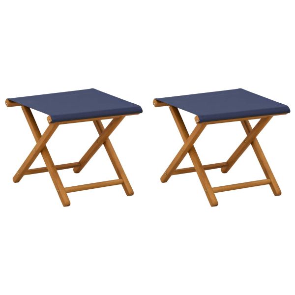 Шезлонг 2 pcs Плътно евкалиптово дърво Синьо