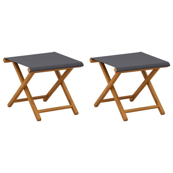 Шезлонг 2 pcs Плътно евкалиптово дърво Сиво