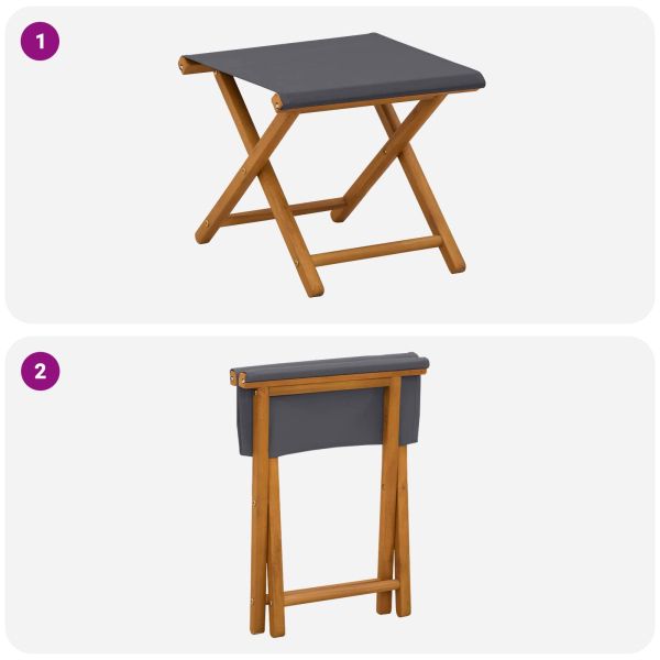Шезлонг 2 pcs Плътно евкалиптово дърво Сиво
