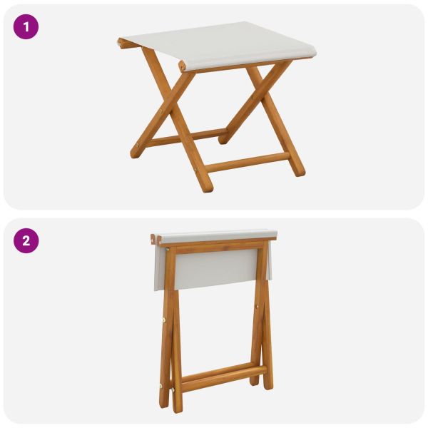 Шезлонг 2 pcs Плътно евкалиптово дърво Кремаво