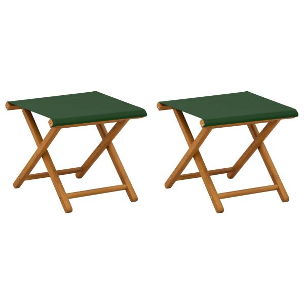 Шезлонг 2 pcs Плътно евкалиптово дърво Зелено