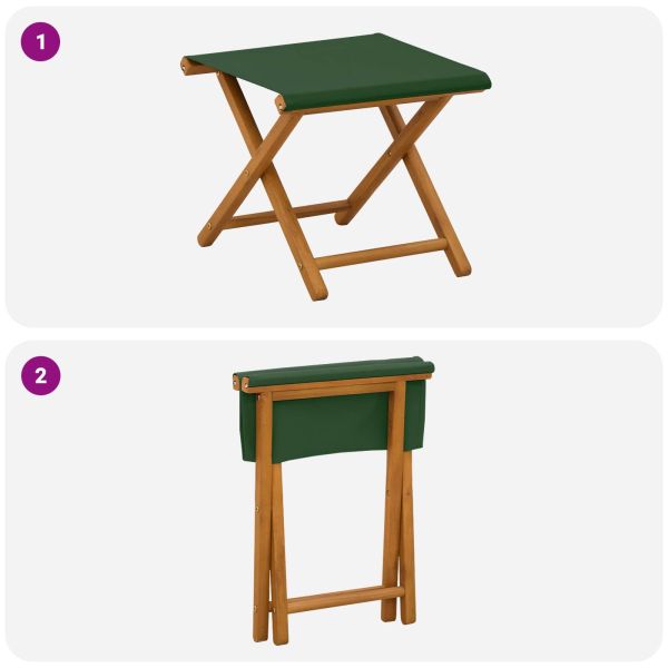Шезлонг 2 pcs Плътно евкалиптово дърво Зелено