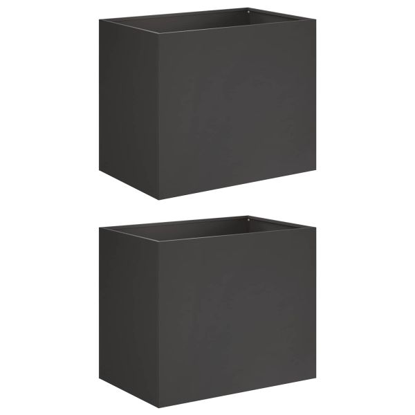 Градинска саксия 2 бр. Черно 50 x 40 x 50 см