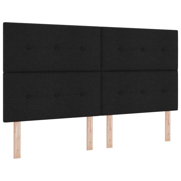 LED легло с матрак с LED ленти Черно 180 x 200 cm Текстил