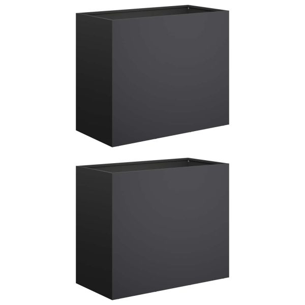 Градинска саксия 2 бр. Черно 60 x 30 x 40 см