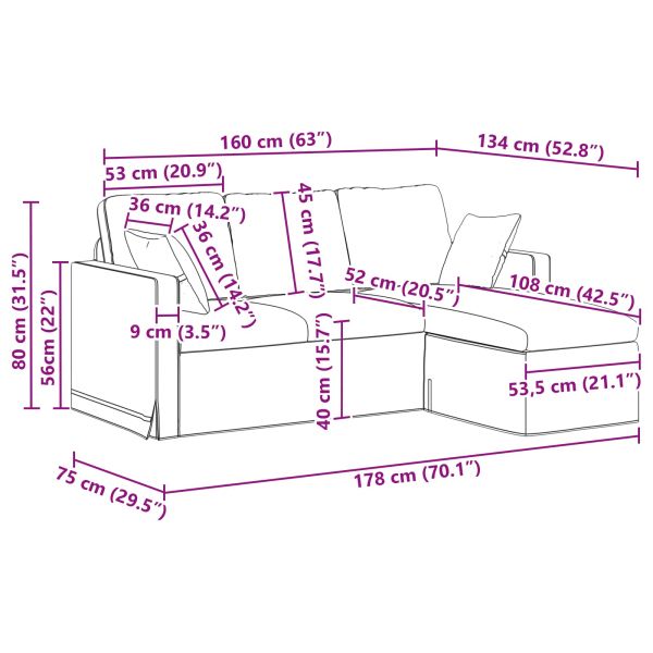 Диван Синьо 178 x 134 x 80 см Кадифе