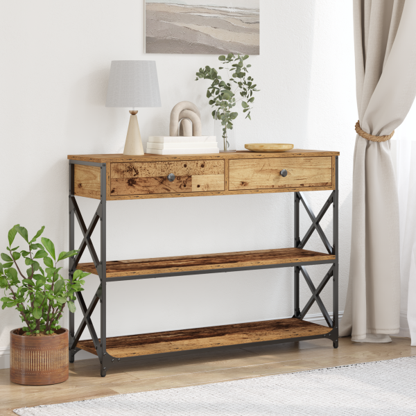 Конзолна маса Старо дърво 100 x 28 x 75 см