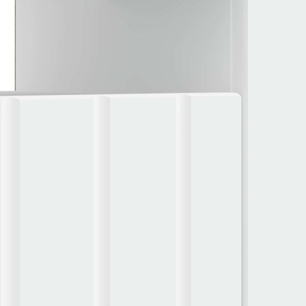 LED телевизионен кабинет Бяло Инженерна дървесина