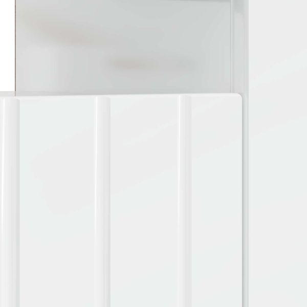 LED телевизионен кабинет Бял гланц Инженерна дървесина