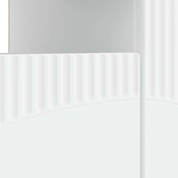 LED телевизионен кабинет Бяло Инженерна дървесина