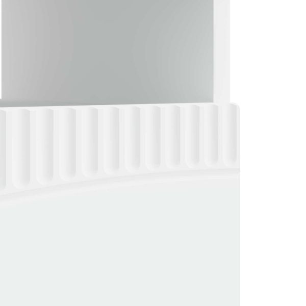 LED телевизионен кабинет Бяло Инженерна дървесина