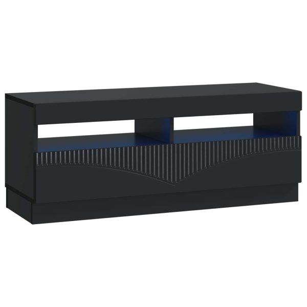 LED телевизионен кабинет Черно Инженерна дървесина