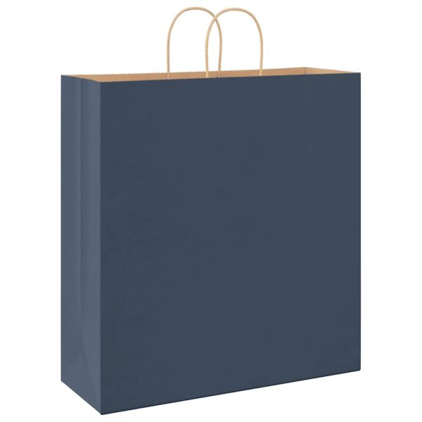 Хартиени торбички 250 бр с дръжки сини 45x17x48 см