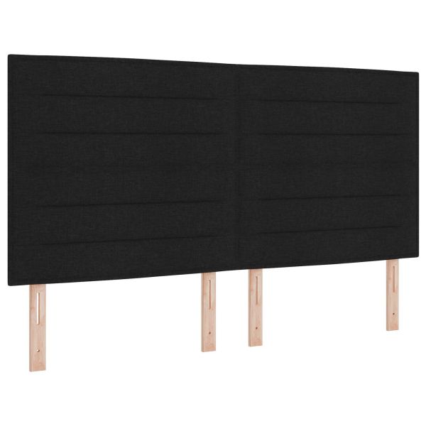 LED легло с матрак с LED ленти Черно 180 x 200 cm Текстил