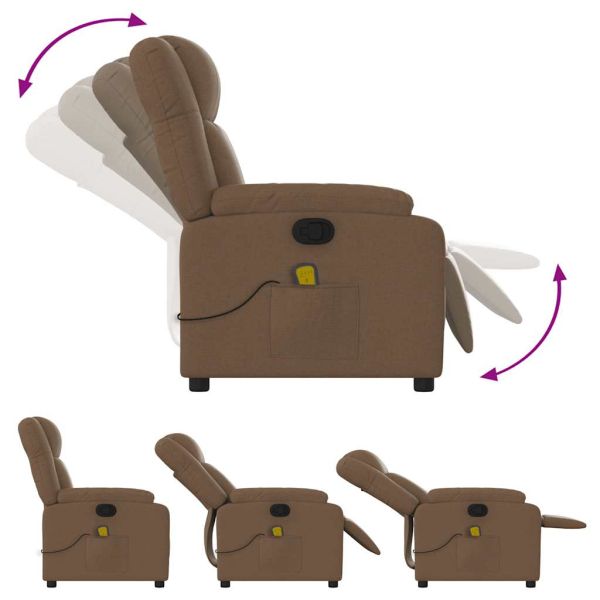 Масажен наклоняем стол, кафяв, текстил