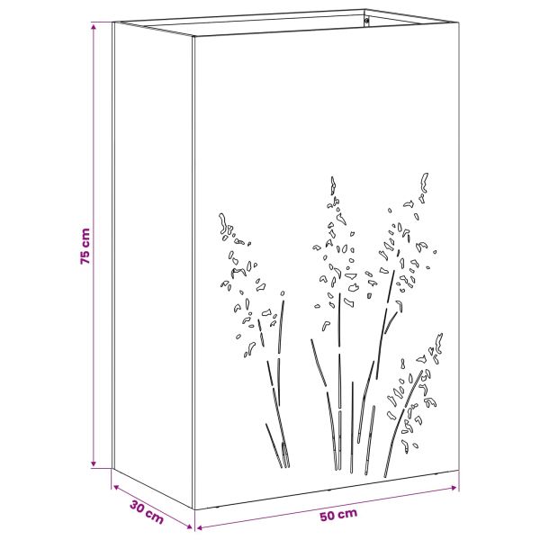 Градинска саксия 2 бр. Антрацит 50 x 30 x 75 см
