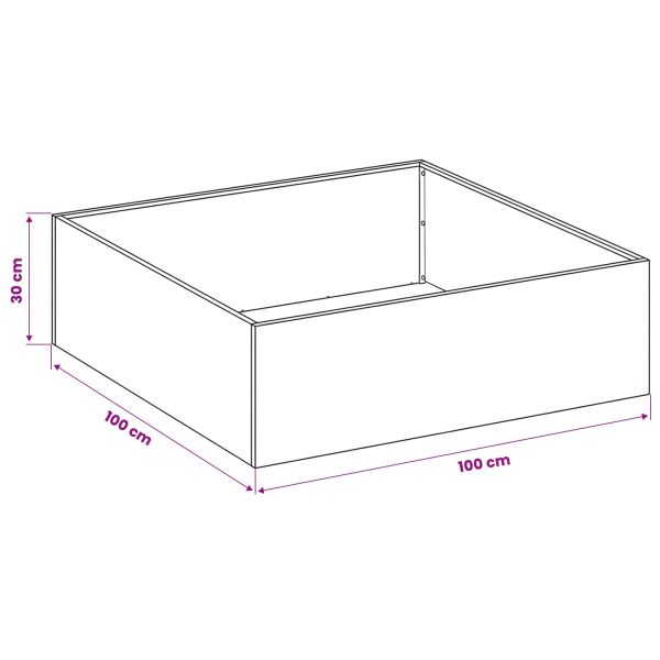 Градинска саксия Черно 100 x 100 x 30 cm