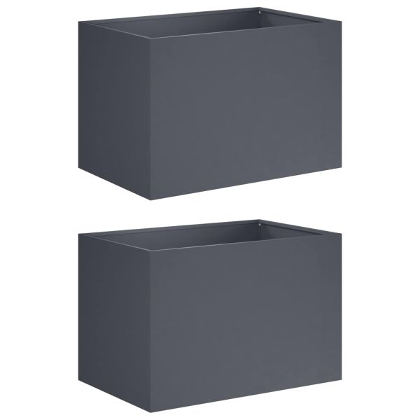 Градинска саксия 2 бр. Антрацит 60 x 40 x 40 см