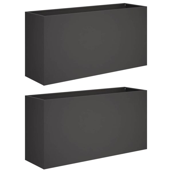 Градинска саксия 2 бр. Черно 100 x 30 x 40 см