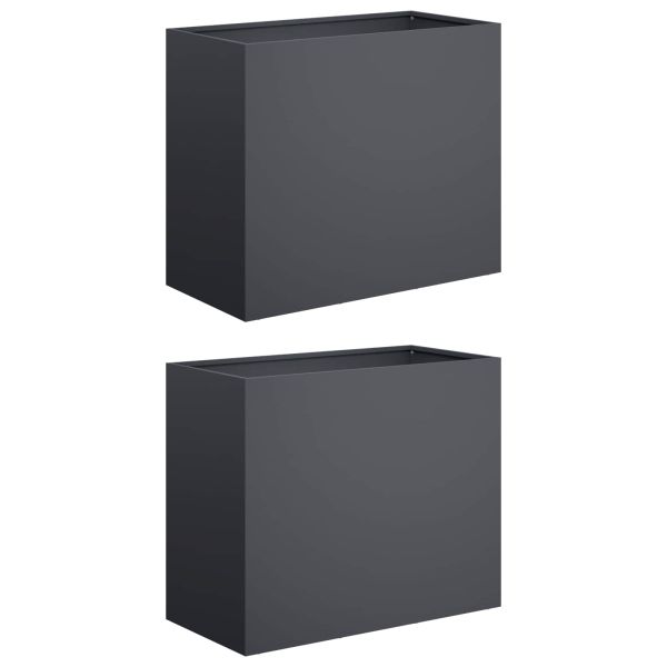 Градинска саксия 2 бр. Антрацит 60 x 30 x 50 см