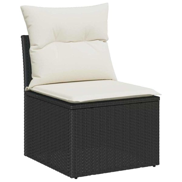 Градински Софа Комплект 8 бр. Черен и бежов