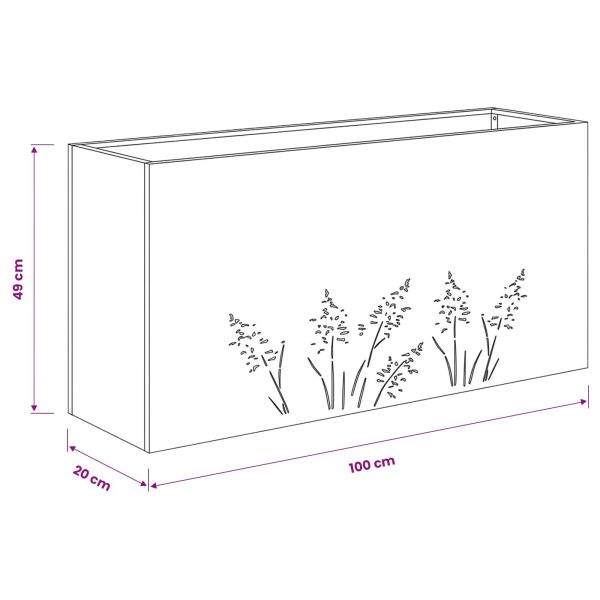 Градинска саксия Бяло 100 x 20 x 49 см