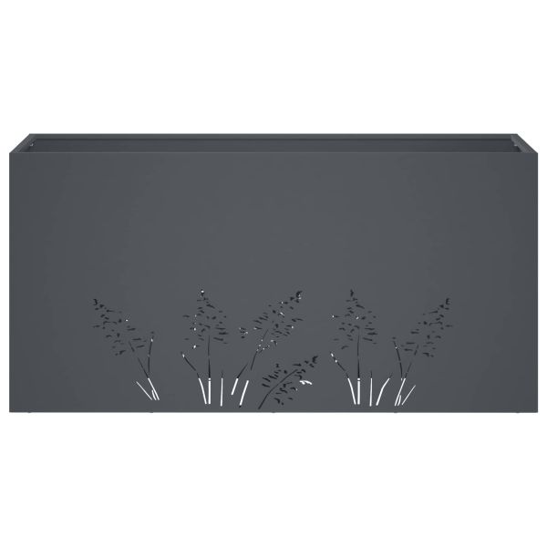 Градинска саксия 2 бр. Антрацит 100 x 30 x 49 см