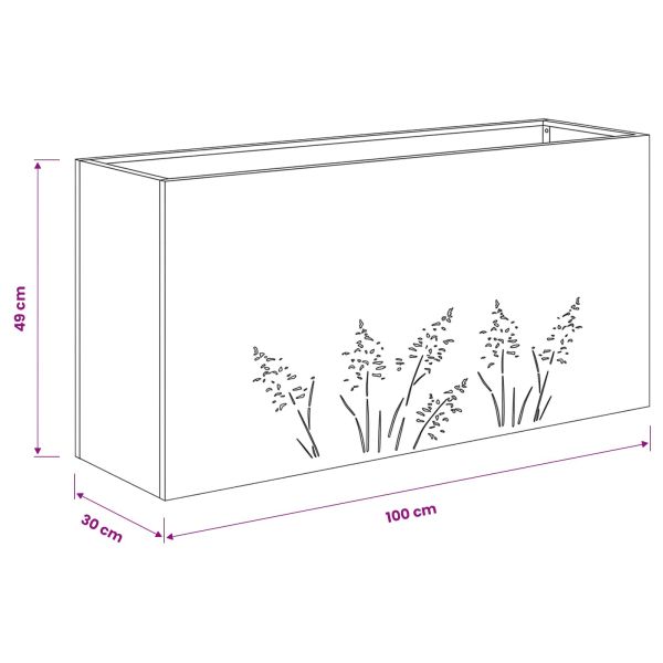 Градинска саксия 2 бр. Антрацит 100 x 30 x 49 см