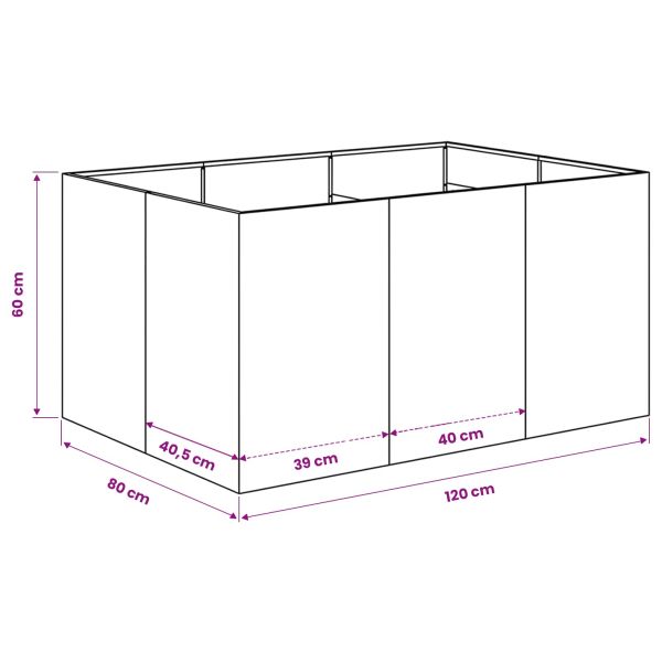 Градинска саксия Антрацит 120 x 80 x 60 см