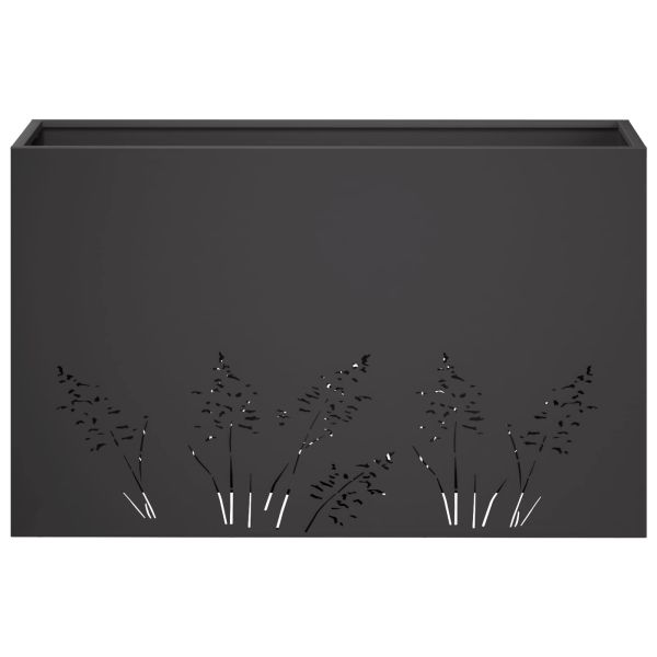 Градинска саксия 2 бр. Черно 80 x 30 x 49 см