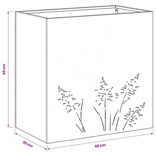 Градинска саксия 2 бр. Антрацит 50 x 30 x 49 см